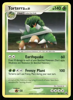 2008 Pokemon Torterra Rare Majestic Dawn 30/100 DMG - Image 1