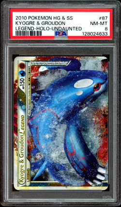 2010 POKEMON HEARTGOLD & SOULSILVER UNDAUNTED KYOGRE & GROUDON LEGEND-HOLO PSA 8 - Image 1