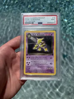 WOTC 2000 Pokemon TCG Dark Alakazam 18/82 1st Ed Reg Rare PSA 9 - Image 1