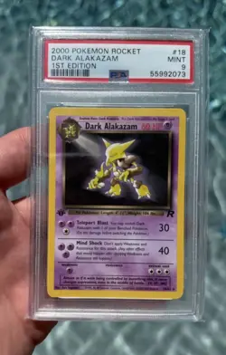 WOTC 2000 Pokemon TCG Dark Alakazam 18/82 1st Ed Reg Rare PSA 9 - Image 2