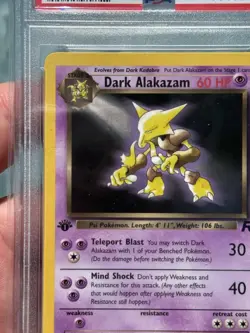 WOTC 2000 Pokemon TCG Dark Alakazam 18/82 1st Ed Reg Rare PSA 9 - Image 4