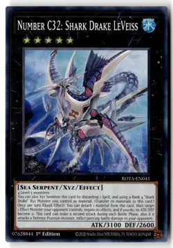 Number C32: Shark Drake LeVeiss ROTA-EN041 Rage of the Abyss Yu-Gi-Oh LP - Image 1