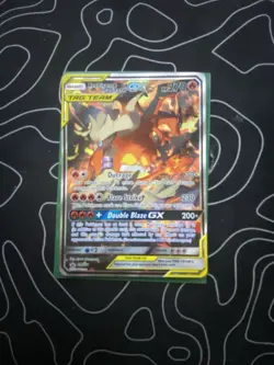 Pokemon TCG Reshiram & Charizard GX SM201 Black Star Promo Tag Team Holo Card - Image 1
