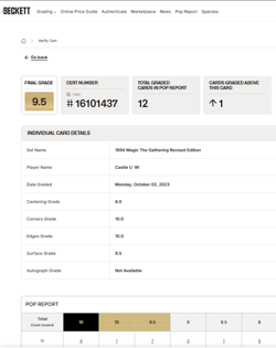 1994 MTG Magic the Gathering Revised Castle Vintage Card BGS 9.5 Gem Mint POP 7 - Image 3