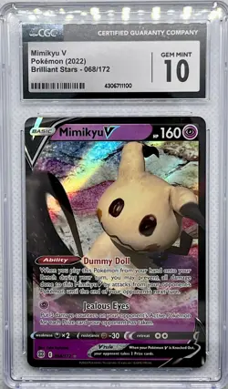 CGC 10 Pokemon TCG 2022 Brilliant Stars #068/172 Mimikyu V Holo - Image 1