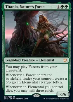 Magic The Gathering MTG TITANIA, NATURE'S FORCE Phyrexia All Will Be One NM - Image 1