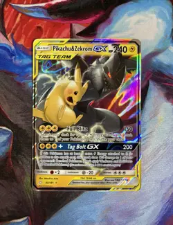 Pokemon TCG Pikachu & Zekrom GX Team Up Holo Card 33/181 NM Condition - Image 1