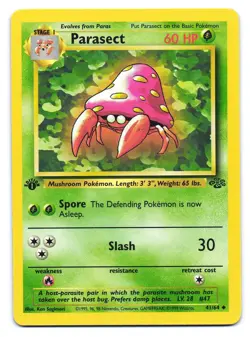 Parasect 41/64 Uncommon Jungle Pokemon 1st Edition LP - Image 1
