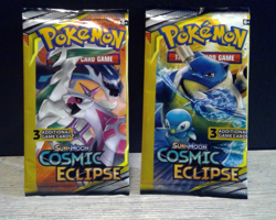 Pokemon TCG Sun & Moon Cosmic Eclipse 3 Card Booster Packs X2 NEW Sealed - Image 1
