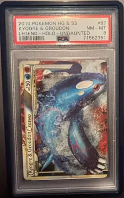 2010 POKEMON HEARTGOLD & SOULSILVER UNDAUNTED KYOGRE & GROUDON LEGEND-HOLO PSA 8 - Image 1