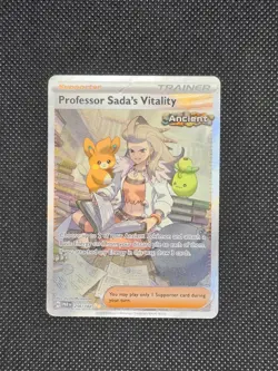 Pokemon Paradox Rift PROFESSOR SADA'S VITALITY 256/182 Illustration Rare MINT-NM - Image 1