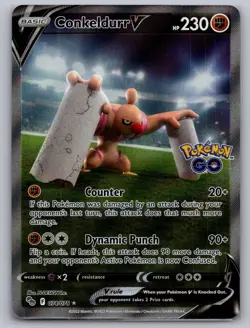 Conkeldurr V 074/078 Ultra Rare Pokemon GO Pokemon Holo Near Mint - Image 1