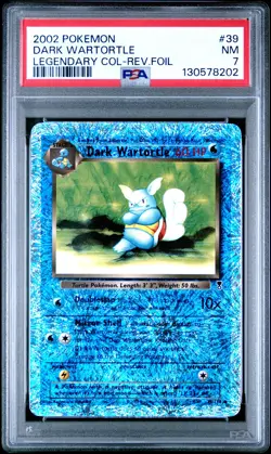 2002 POKEMON LEGENDARY COLLECTION #39 DARK WARTORTLE-REVERSE FOIL PSA 7 - Image 1