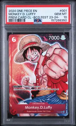 2024 One Piece En Monkey D Luffy Premium BCG Fest 23-23 #001 PSA 10 GEM MINT - Image 1