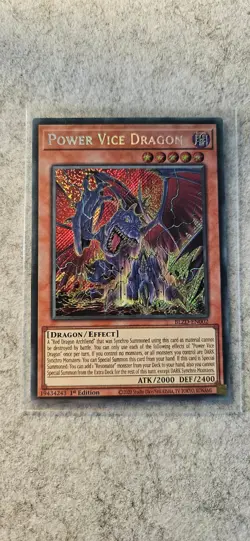 BLZD-EN002 Power Vice Dragon (Secret Rare) Yugioh 1st Edition NM - Image 1