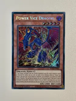 BLZD-EN002 Power Vice Dragon Secret Rare 1st Edition Yugioh NM - Image 1