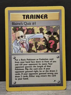 Pokemon Card Gym Heroes Blaine's Quiz #1 97/132 Rare WoTC Vintage Trainer - Image 1
