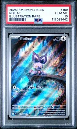 2025 POKEMON JTG EN-JOURNEY TOGETHER ILLUSTRATION RARE #169 NOIBAT PSA 10 - Image 1