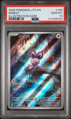 2025 POKEMON JTG EN-JOURNEY TOGETHER ILLUSTRATION RARE #169 NOIBAT PSA 10 - Image 1