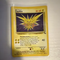 Wizards of the Coast Pokemon TCG Zapdos 15/62 Fossil Holo Rare Unlimited 1999 - Image 1