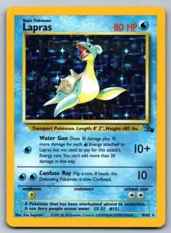 Lapras 10/62 Unlimited Holo Pokemon Unlimited Holo NM Fossil - Image 1