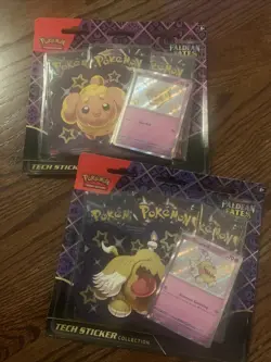 Pokemon Tech Sticker Collection - Paldean Fates Fidough And Greavard - Lot Of 2 - Image 1