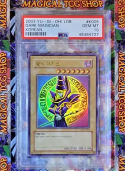 Yugioh Dark Magician Korean LOB-K005 Ultra Rare PSA 10 Gem Mint - Image 1
