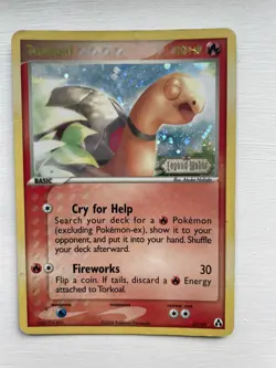 Torkoal 27/92 EX Legend Maker Reverse Holo Pokemon Card - LP/MP - Image 1