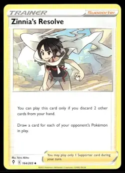 2021 Evolving Skies Set Pokemon Card 164 Zinnia's Resolve NM - Image 1
