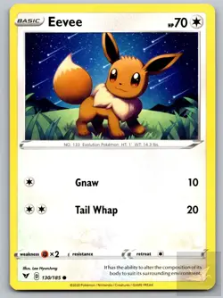 Eevee 130/185 Common Vivid Voltage Pokemon Near Mint - Image 1