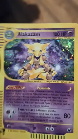 Alakazam 1/165 Expedition Base Set Holo Rare Pokemon Card - Image 2