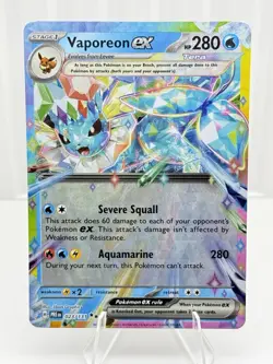 Pokemon TCG Vaporeon EX Double Rare Holo Prismatic Evolutions 023/131 - Image 1