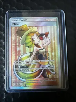 Nita 180/181 SM-Team Up Ultra Rare Full Art Holo Trainer Pokemon TCG English - Image 1