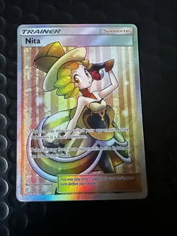 Nita 180/181 SM-Team Up Ultra Rare Full Art Holo Trainer Pokemon TCG English - Image 3