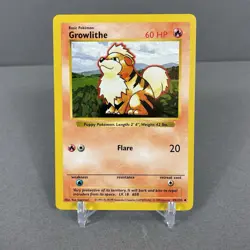 Shadowless Growlithe #28/102 Base Set Pokemon Card 1999 WOTC TCG NM #2 - Image 1