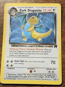 Pokemon Team Rocket Dark Dragonite 5/82 - Team Rocket (TR) Heavily Played - Image 2