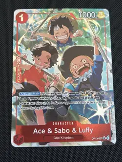 One Piece - Carrying On His Will OP13-007 Ace & Sabo & Luffy - Alt Art - Image 1