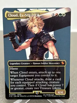 Cloud, Ex-SOLDIER (Borderless) #202 (NM) Final Fantasy FIC Magic MTG - Image 1
