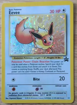 Pokemon Eevee #11 Black Star Promo Holo 11/53 Wizards WotC Vintage 2000 - Image 1