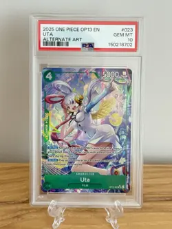 PSA 10 ~ Uta OP13-023 Alternate Art ~ One Piece Card Carrying On His Will - Image 1