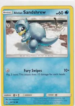 Pokemon Mappa Ultra-Prisma No. 28/156 Alolan Sandshrew Inglese - Image 1