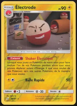 Carte Pokemon Electrode 39/181 Duo de Choc REVERSE Francais - Image 1