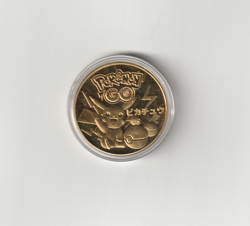 NEW/MINT METAL Pikachu Goldtone Pokemon Coin Commemorative - Image 2