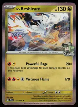 N's Reshiram 116/159 Rare Journey Together Pokemon Holo Near Mint - Image 1