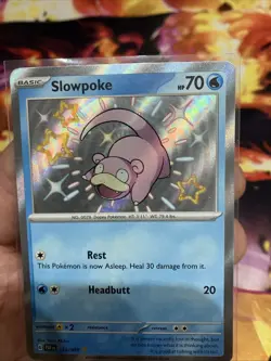 Slowpoke 116/091 Baby Shiny Holo Rare Paldean Fates Pokemon TCG NM - Image 5