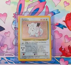 Pokemon Clefairy Holo Card 5/102 WOTC 1999 Vintage Base Set LP/MP - Image 1