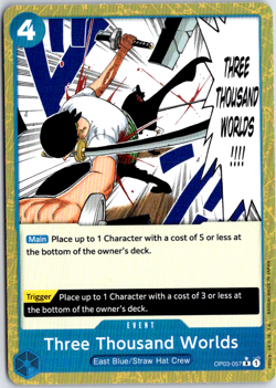 Three Thousand Worlds OP03-057 Alt Art R* PRB-01 One Piece Card Game Eng - NM - Image 1