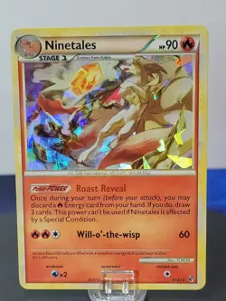 Pokemon TCG - HeartGold & SoulSilver Ninetales Cracked Ice Holo 7/123 ERROR CARD - Image 1