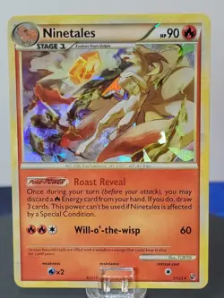 Pokemon TCG - HeartGold & SoulSilver Ninetales Cracked Ice Holo 7/123 ERROR CARD - Image 2