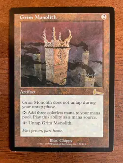 MTG Grim Monolith Urza’s Legacy 1999 Near Mint (NM) Magic The Gathering - Image 1